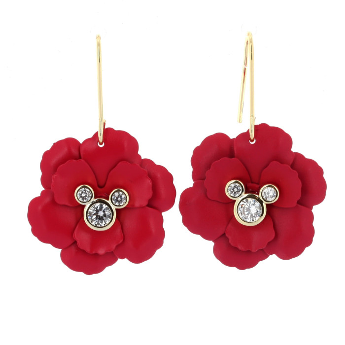 Mickey earrings Flowers fushia