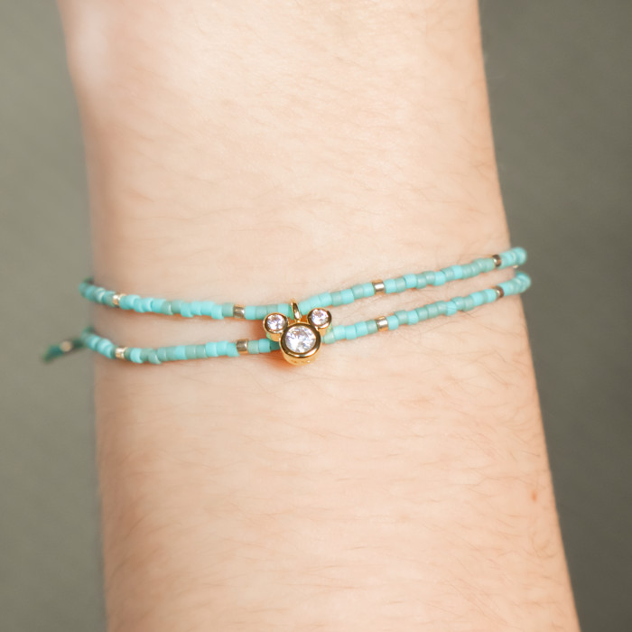 Double Bracelet Mickey Bleu