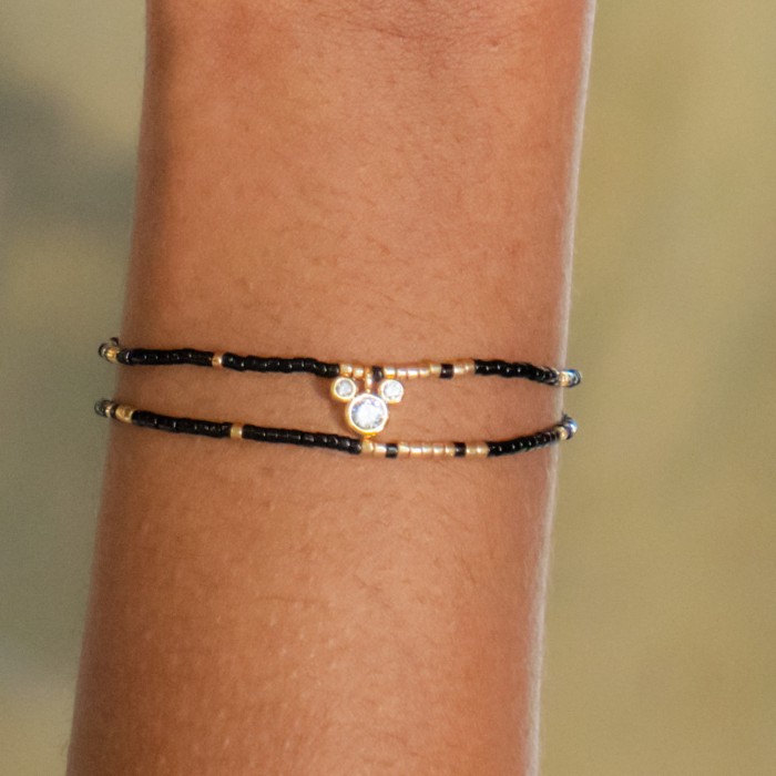 Double Bracelet Mickey Noir