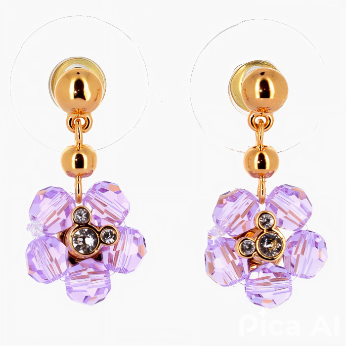 Boucles d'oreilles Mickey Fleurs