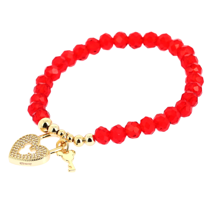 Key Heart Beaded Bracelet
