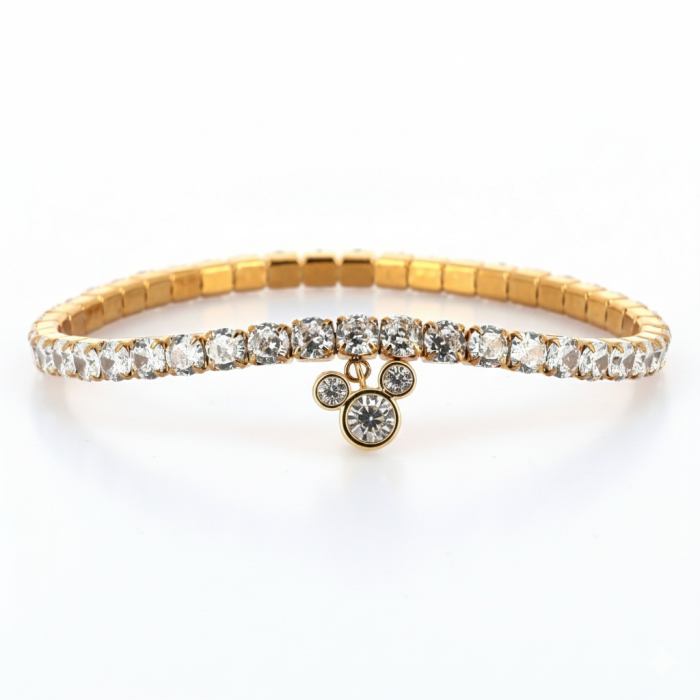Mickey Gold Crystal Bracelet