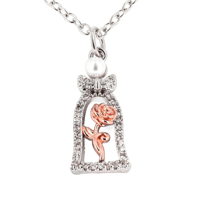 Collier Rose Éternelle Argenté