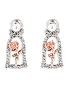 Silver Eternal Rose Earrings