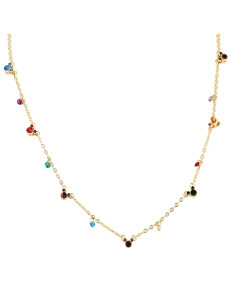Gold Multicolor Gem Necklace