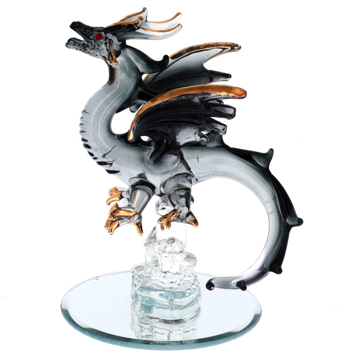 Dragon en Verre Noir Magique