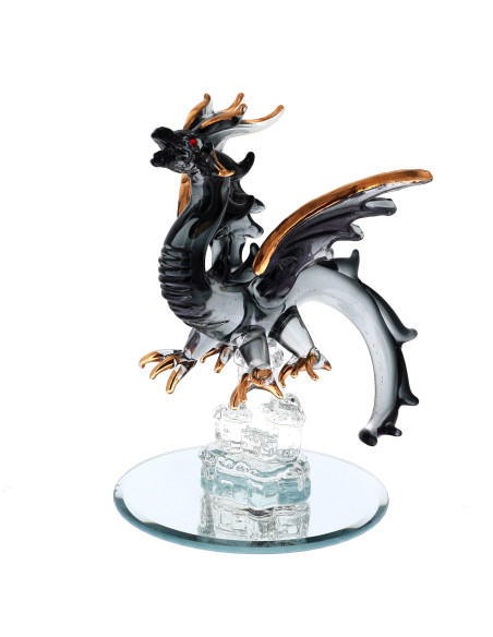 Dragon en Verre Noir Magique