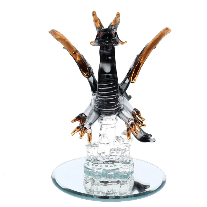 Black glass dragon figurine