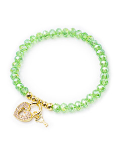 Key Heart Bead Bracelet
