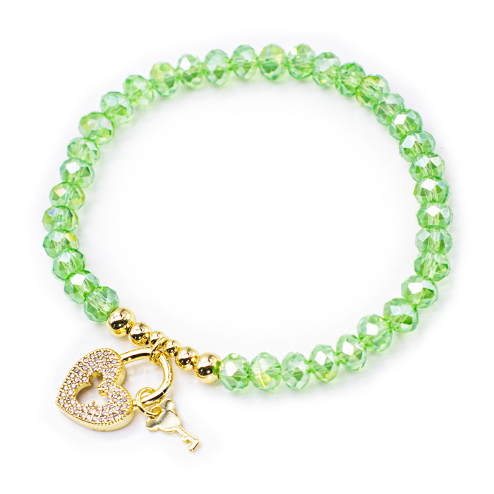 Bracelet Clé Cœur Perles