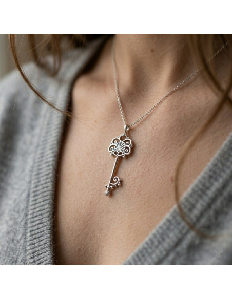 Silver Ariel Key Necklace