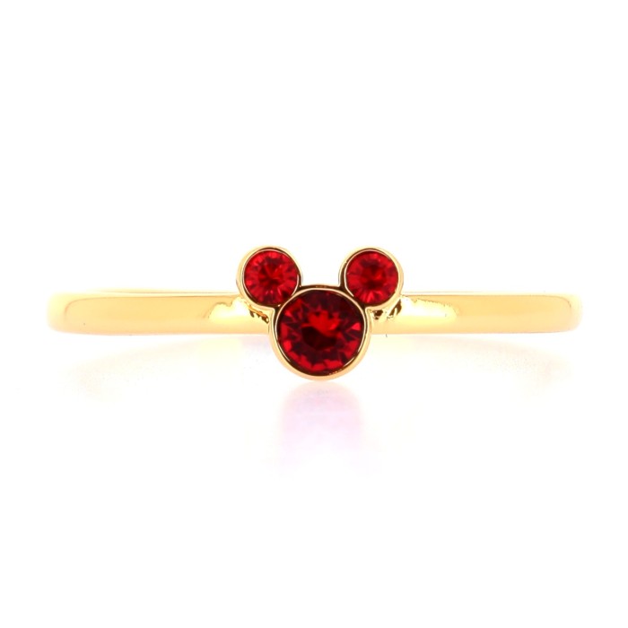 Mickey Red Crystal Ring