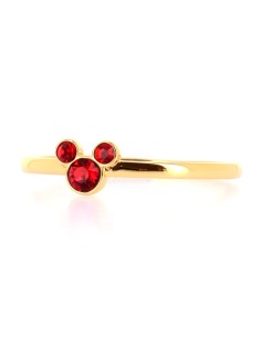 Bague Mickey Cristal Rouge 2