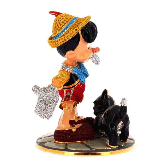 Figurine Pinocchio & Figaro Cristaux