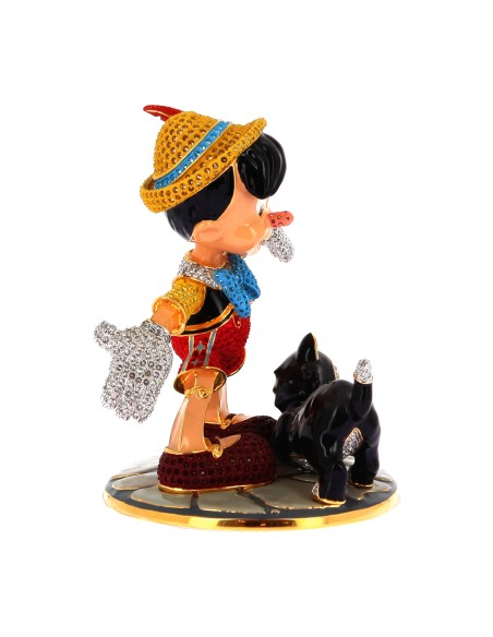 Figurine Pinocchio & Figaro Cristaux