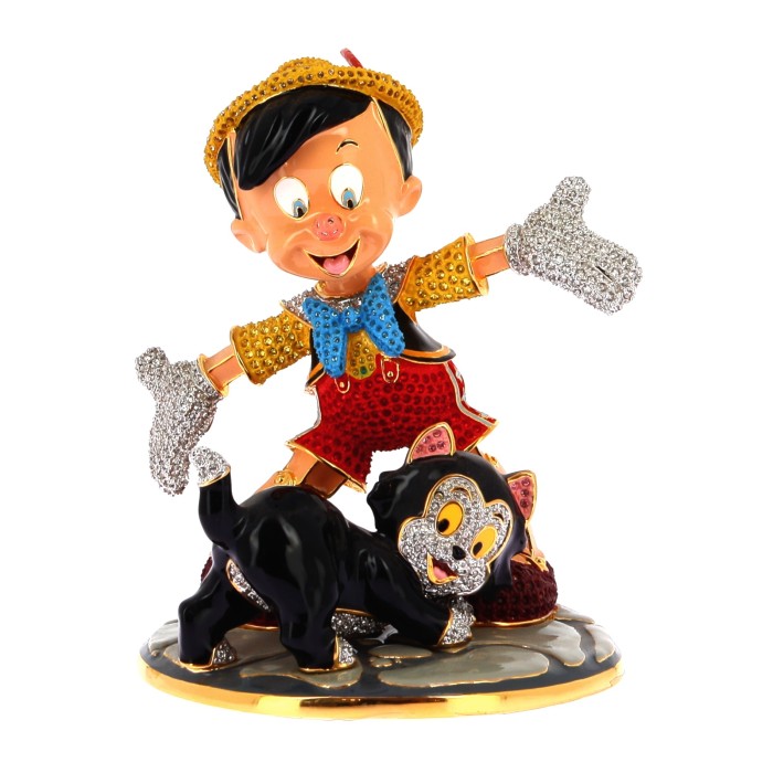 Pinocchio & Figaro Crystal Figurine