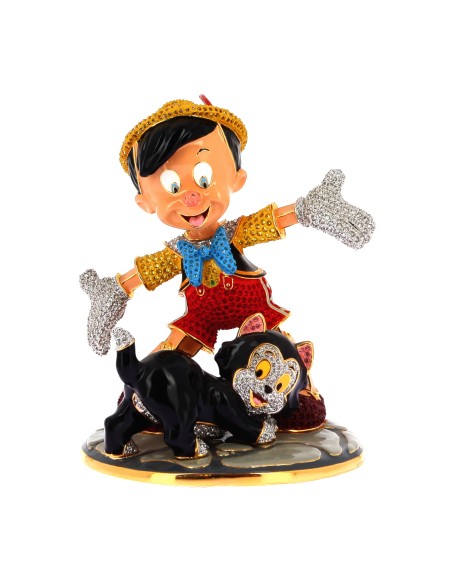 Pinocchio & Figaro Crystal Figurine