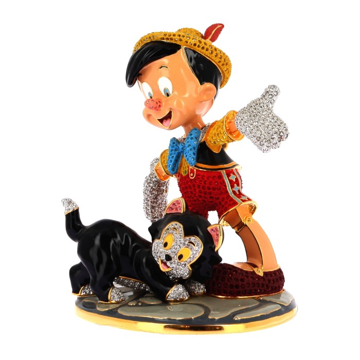 Figurine Pinocchio & Figaro Cristaux