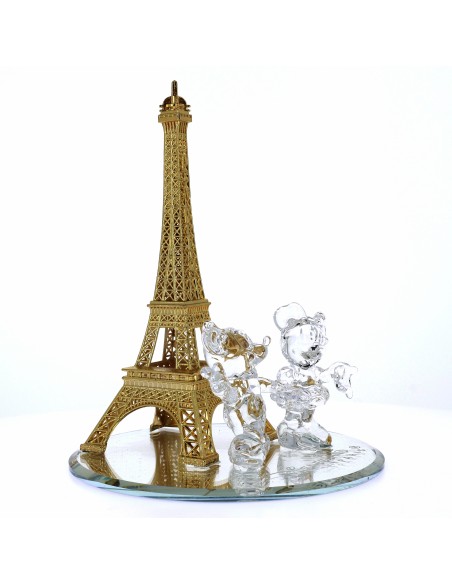 Mickey et Minnie Cristal Tour Eiffel Dorée Paris