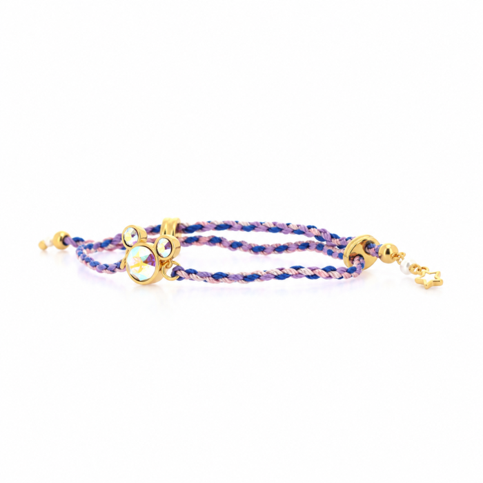 Mickey Iridescent Crystal Braided Bracelet