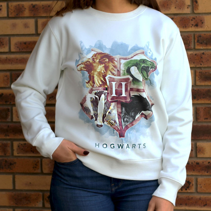 4 houses white sweatshirt